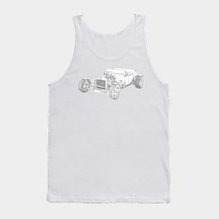 Ford Hotrod Red Vintage Wireframe Tank Top